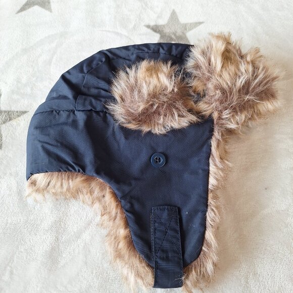 Gap Trapper Hat Cap size S/M‎ Kids Winter Wool Faux Fur Outdoor Ski Lined - Picture 2 of 9